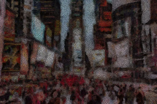Times Square Surrealistyczny Obraz Renderowania — Zdjęcie stockowe