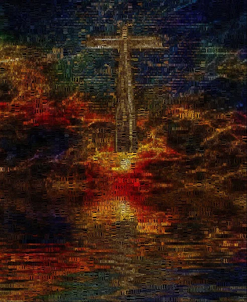 Cross Water Rendering — Stock Photo, Image