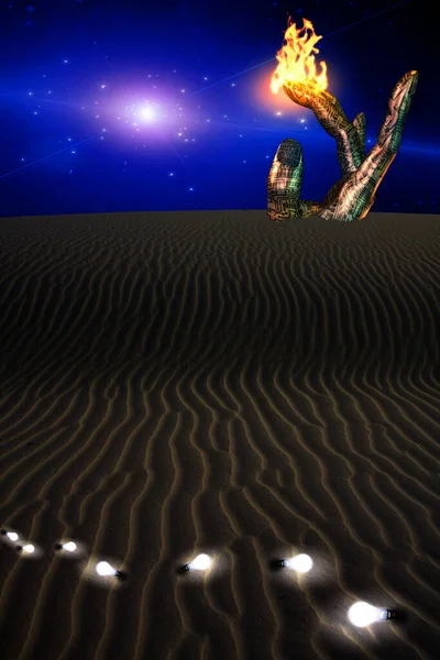 Spoor Van Idee Bollen Woestijn — Stockfoto