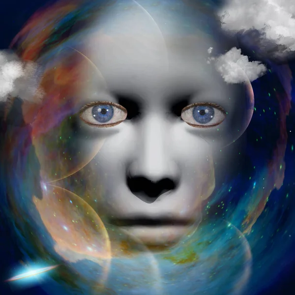 Human Face Space Background — Stock Photo, Image