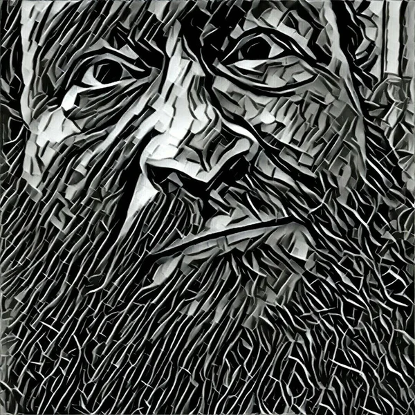 Digital Illustration. Man with beard