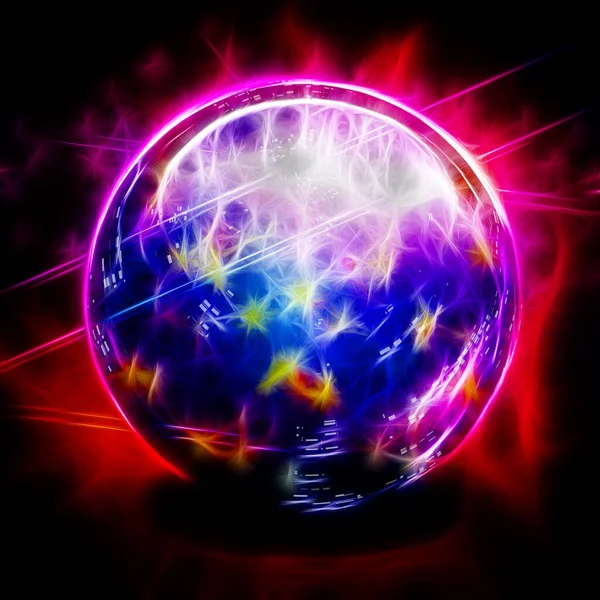 Crystal Ball Electric Rendering — Stock Photo, Image