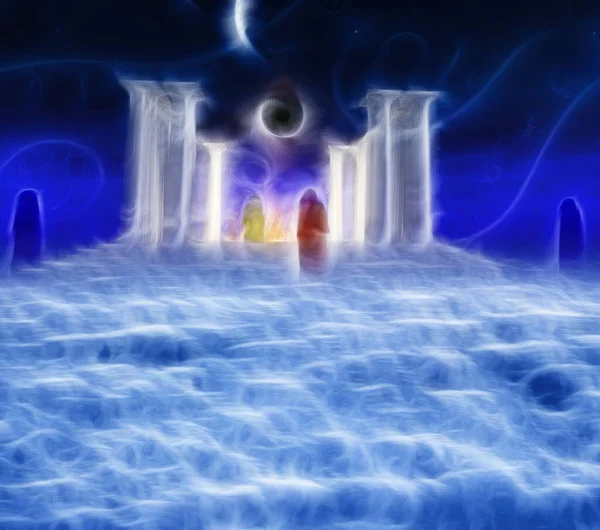 Mystic Temple Sky Rendering — Stock Photo, Image