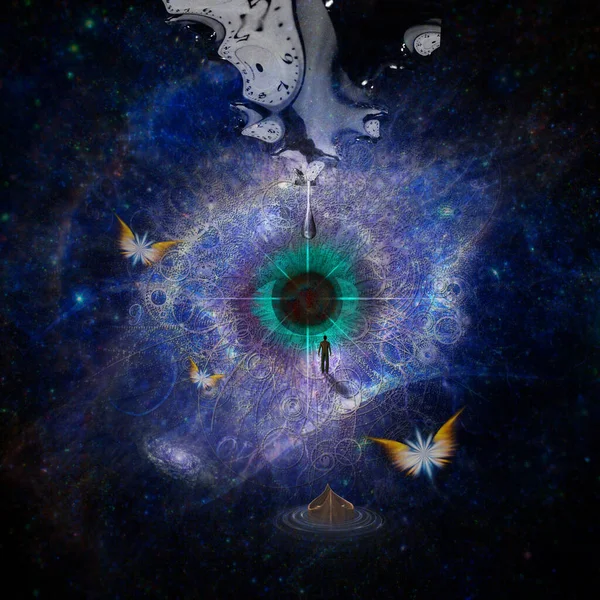Figur Des Menschen Der Vor Gottes Auge Wandelt Salvador Dali — Stockfoto