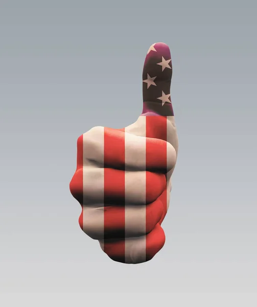 Kciuki Górę Usa Renderowanie — Zdjęcie stockowe