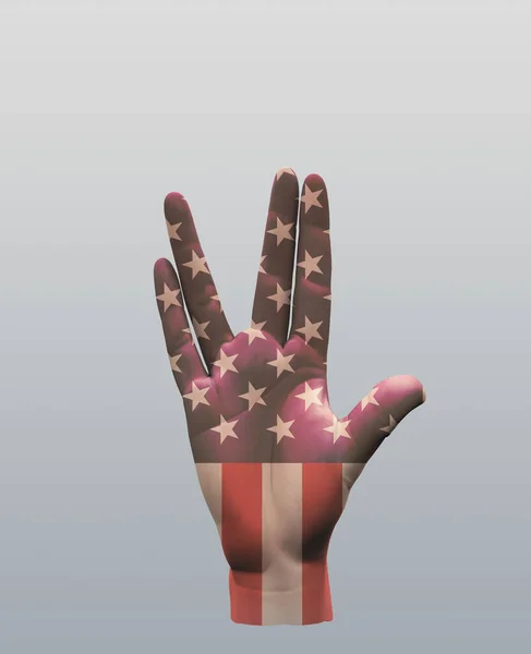 Vulcan Greeting Usa Hand Sign Inglés Renderizado —  Fotos de Stock