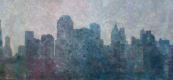 New York City Skyline Rendering — Stockfoto