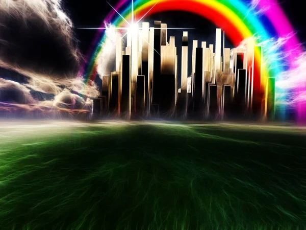 Heavenly City Abstract Rendering — Stock Photo, Image