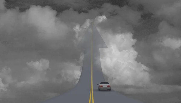 Samochód Autostradzie Nieba — Zdjęcie stockowe