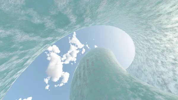 海の波イラスト 3Dレンダリング — ストック写真
