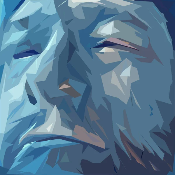 Abstract Painting Man Face Blue Colors — Stock Photo, Image