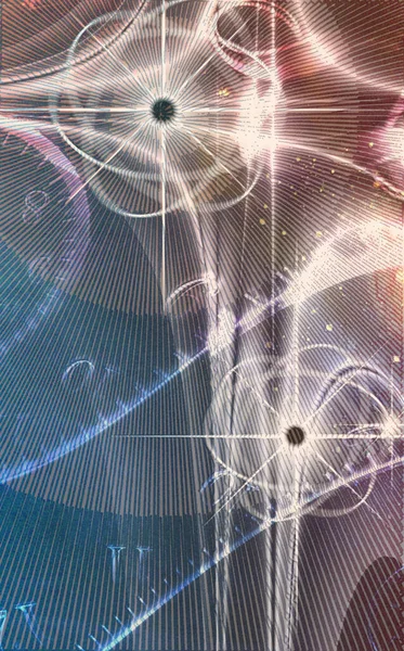 原子的宇宙和时间 3D渲染 — 图库照片