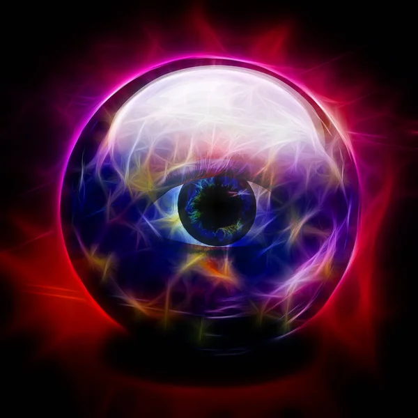 水晶球 眼见为实 3D渲染 — 图库照片