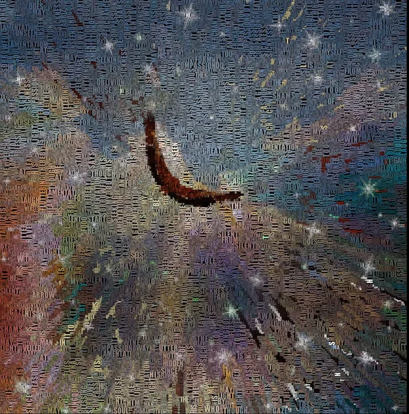 Gerçeküstü Resim Kartal Canlı Gökyüzünde Uçar Kelimeler — Stok fotoğraf