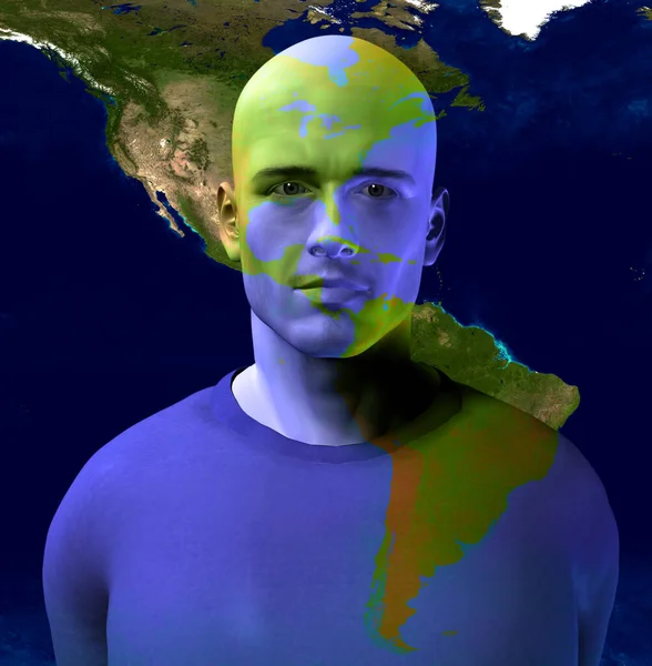 Man Earth Konsepti Görüntüleme — Stok fotoğraf