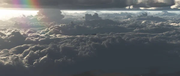 Nascer Sol Acima Das Nuvens Arco Íris — Fotografia de Stock