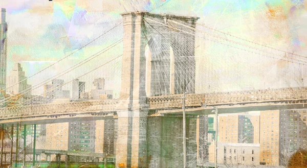 Ponte Brooklyn New York Rendering — Foto Stock