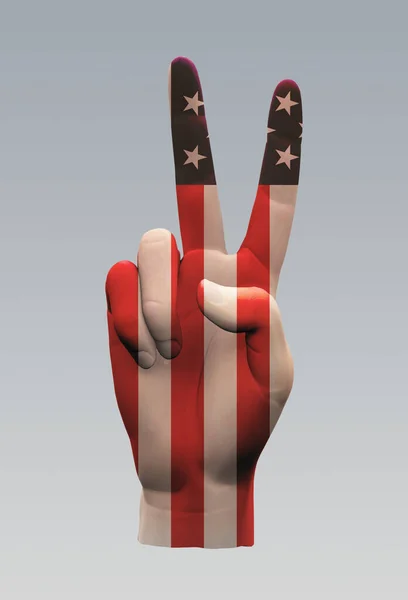 Usa Peace Sign Hand Sign Rendering — Stockfoto