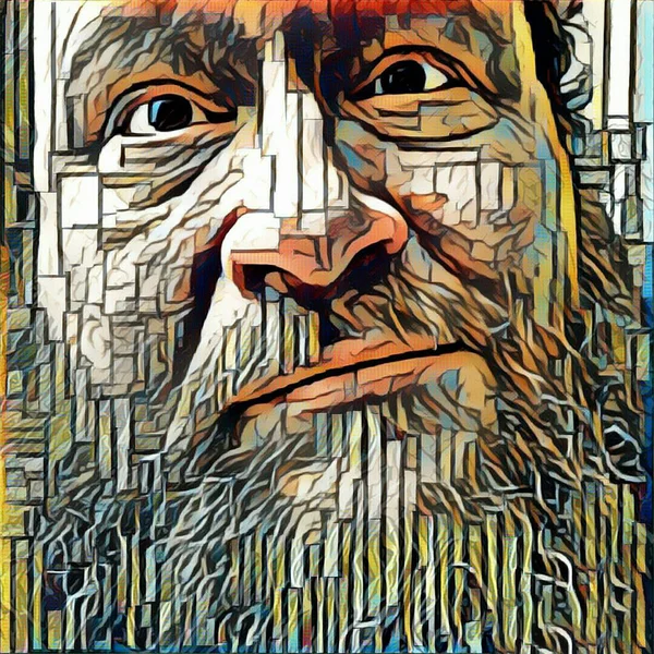 Цифровая Иллюстрация Человек Бородой — стоковое фото