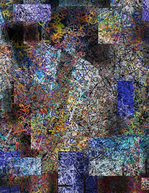 Kaotik soyut arka plan. 3B görüntüleme