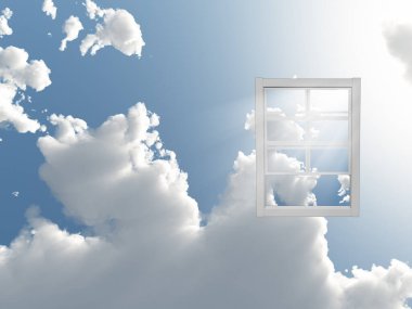 Gökyüzü soyut kavramındaki pencere