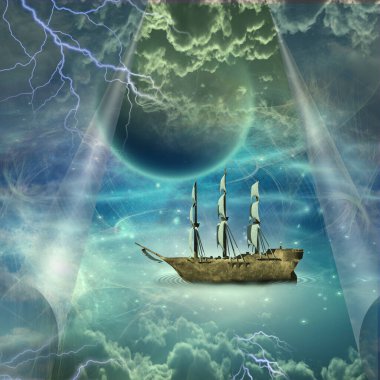 gökyüzünün diğer vizyon ortaya çıkarmak için açılan perdeler