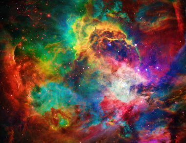 Galaktik uzay. Canlı bir evren. Bu görüntünün elementleri NASA tarafından desteklenmektedir