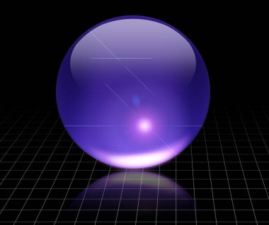 Boş uzayda küre. 3B görüntüleme