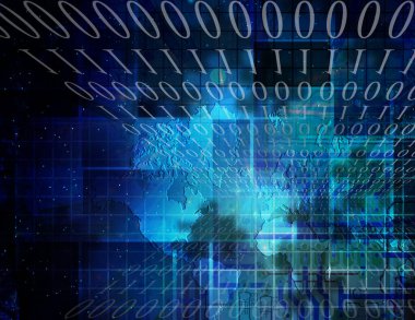 Dünyayla soyut ikili ilişki. 3B görüntüleme