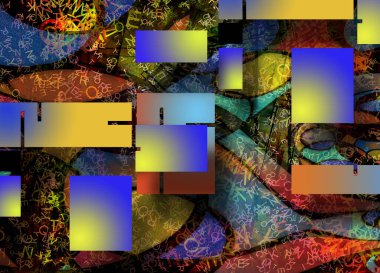 Renkli soyut. Modern arka plan. 3B görüntüleme