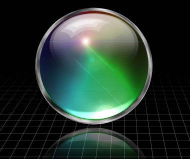 Boş uzayda küre. 3B görüntüleme