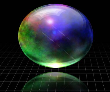 Boş uzayda küre. 3B görüntüleme