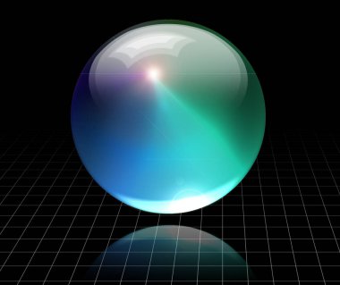 Boş uzayda küre. 3B görüntüleme