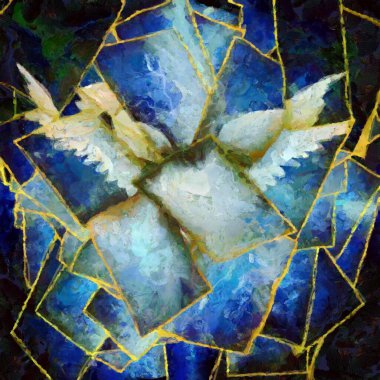 Melek Kanatları soyutlaması. 3B görüntüleme