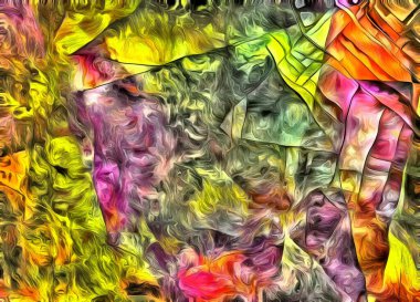 Canlı renklerle soyut. 3B görüntüleme