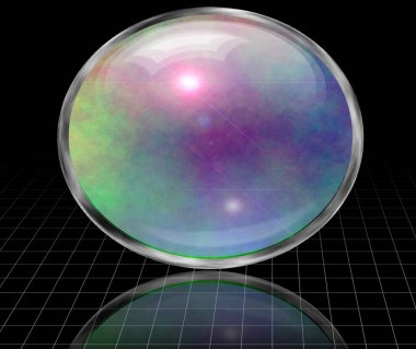 Boş uzayda küre. 3B görüntüleme