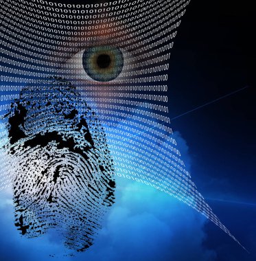 İkili ağ ve insan gözü ile parmak izi