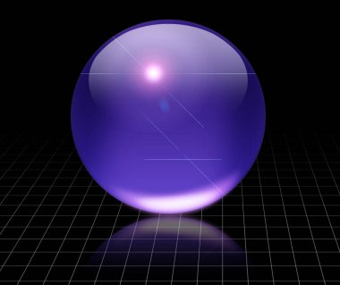 Boş uzayda küre. 3B görüntüleme