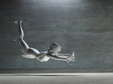 Girl Fallv 3d rendering