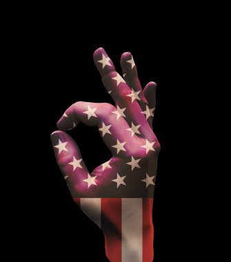 Americas Point Hand Sign. 3D renderin