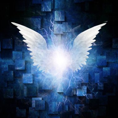 Melek Kanatlı Soyut. 3B görüntüleme