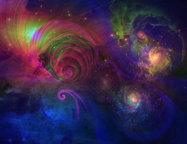 Derin Uzay Canlı Panoraması. 3B görüntüleme