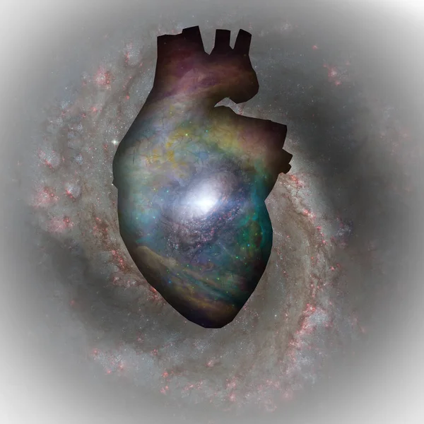 Interstellar Heart Space Rendering — Stockfoto