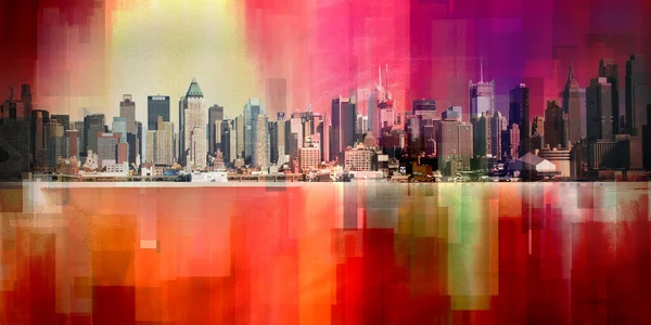 Manhattan Harbor Modern Abstract Renderizado —  Fotos de Stock