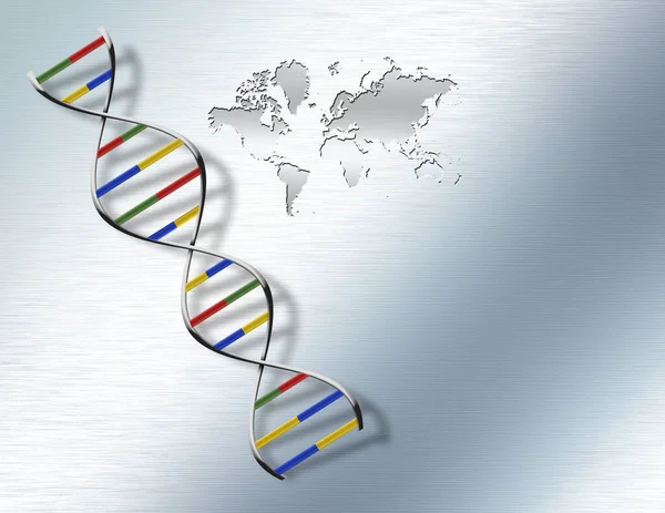 世界基因Dna 3D渲染 — 图库照片