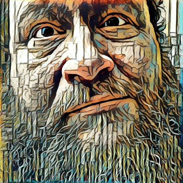 Digital Illustration. Man with beard