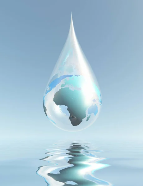 Water Droplet Africa Rendering — Foto Stock