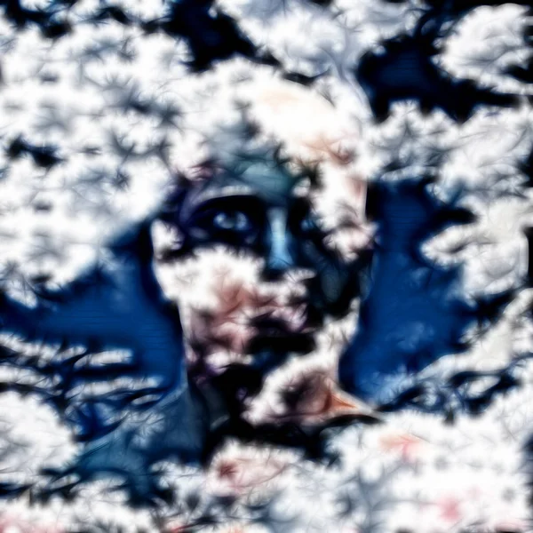 Mans的头在云中 3D渲染 — 图库照片
