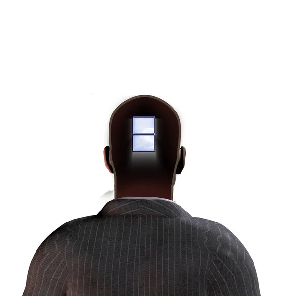 Window Man Head — Stock Photo, Image