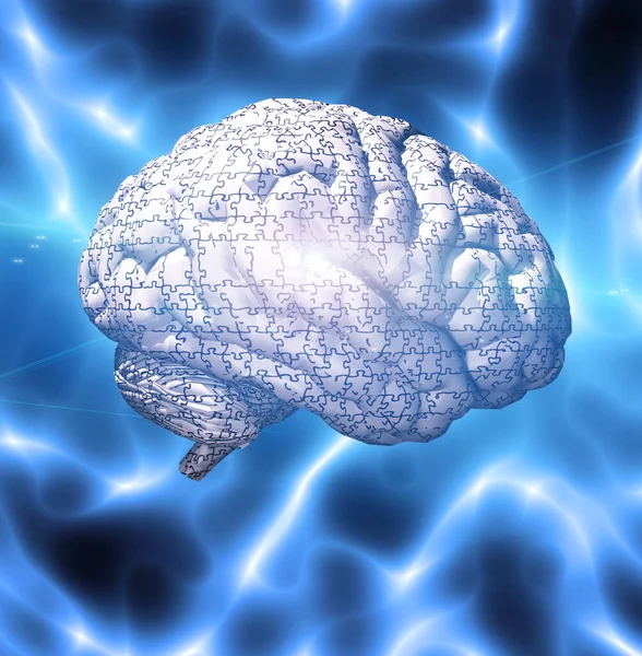 Brain Puzzle Rendering — Stock Photo, Image